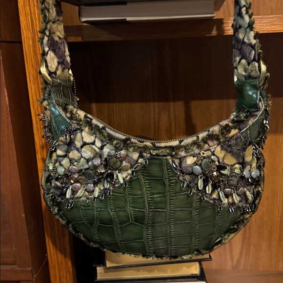 Mary Frances Green Beaded Shoulder Bag - Picture 2 of 3